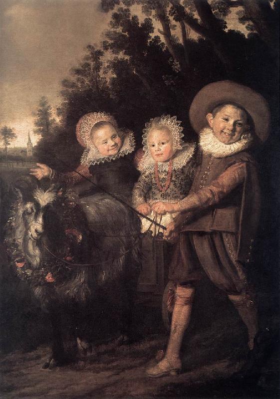 HALS, Frans Three Children with a Goat Cart oil painting image